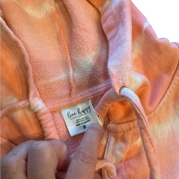 5/$25 Live Happy Tie-Dye Hoodie - Picture 4 of 5